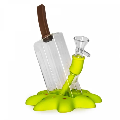 LIT Silicone 7" Green Popsicle Bubbler