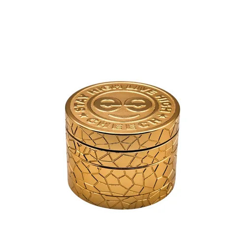 Cheech 63mm Retro Logo Grinder - Gold