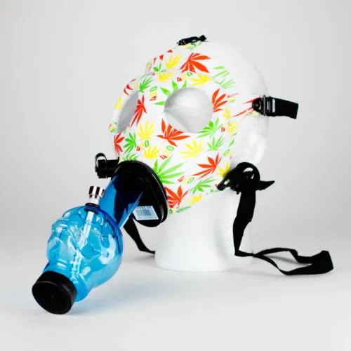 Silicone Full Face Gas Mask Bong with Acrylic Skull Tube
