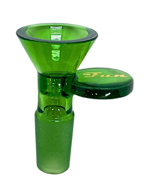 Glass Flat Handle Male Bowl | All Green