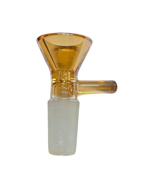 Glass GEAR Cone Handle Male Bowl | Amber