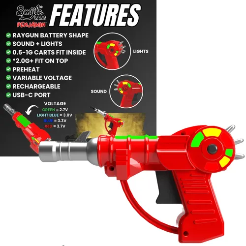Smyle Labs Raygun Penjamin 510 Battery - Red