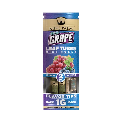 King Palm Leaf Tube Mini Rolls Blue Grape 2pk 